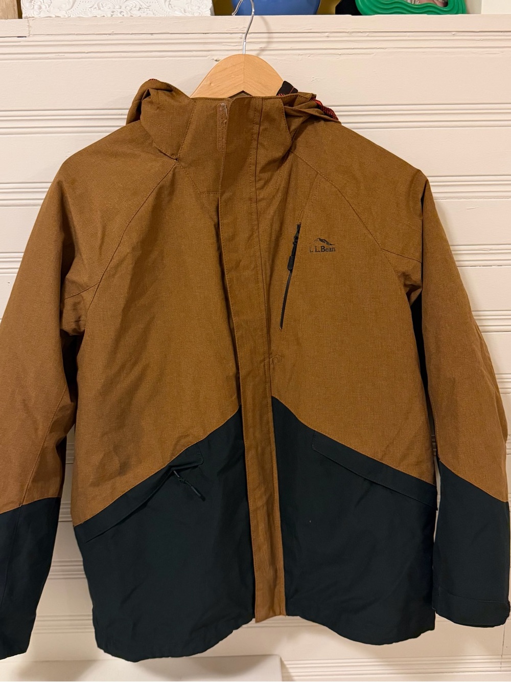 L.L. Bean Kids 3-in-1 Jacket Youth XL/18 Buffalo Plaid Insulated Shell